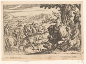 Hunting Boar and Deer (Hunting Scenes Part 5 series) by Antonio Tempesta