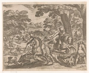 Hunting of Wild Boars, Bears, and Deer (Great Hunting Scenes Series) by Antonio Tempesta
