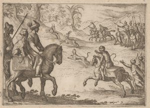 Oriental Hunters Hunting Deer by Antonio Tempesta