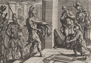 Plate 26: Cerialis Pardons and Relieves Roman Soldiers who had Helped Civilis, from The War