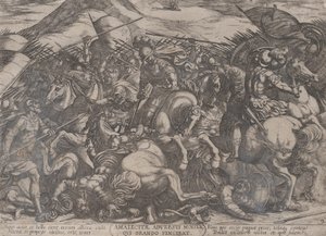 Plate 9: The Israelites Battling the Amalekites by Antonio Tempesta