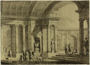 Classical Portico with Figures in Ancient Dress