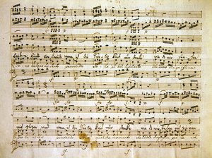 Late 18th Century Copy of a Manuscript Page from the Score of La Scuola de Gelosi by Antonio after Salieri