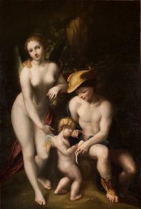 Venus with Mercury and Cupid, The School of Love by Antonio da Correggio