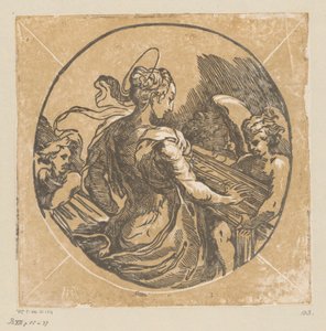 Saint Cecilia Playing Music by Antonio da Trento (possibly)