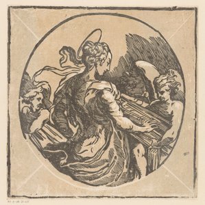 Saint Cecilia Playing Music by Antonio da Trento (possibly)