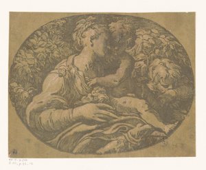 Maria with Child and John the Baptist, Maria with the Rose by Antonio da Trento