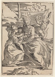 The Holy Family with Two Saints by Antonio da Trento