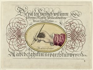 Writing Example with Writing Hand by Antonius Smyters