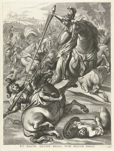 Achilles defeats Telephos; entry of Ferdinand into Ghent in 1635 by Antony van der Does