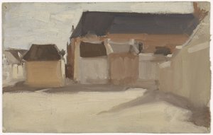 Study of a Village Square with Buildings by Antoon Derkinderen