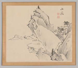 Double Album of Landscape Studies after Ikeno Taiga, Volume 1 leaf 30, 18th century by Aoki Shukuya