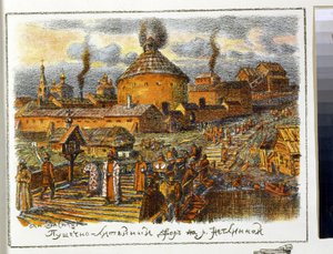 Cannon Laundry on the Neglinnaya River in the 17th Century. by Apollinari Mikhailovich Vasnetsov