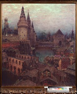 Moscow in the 17th Century, Dawn at the Resurrection Gate by Apollinari Mikhailovich Vasnetsov