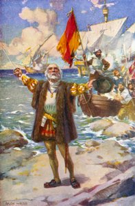 The Landing of Columbus by Archibald Bertram (after) Webb