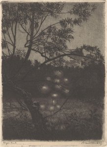 Garden with Glowing Tree