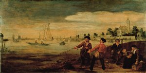 Fishermen on the Bank of the Amstel near the Pauwentuin, Amsterdam