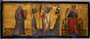 St. Benedict, St. Christopher and St. Catherine by Aretino Luca Spinello or Spinelli