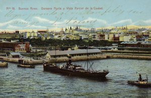 North Dock and Partial View of the City, Buenos Aires, Argentina by Argentinian Photographer