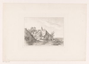 Village Edge with Woman Bleaching Laundry by Arie Ketting de Koningh (attributed to)