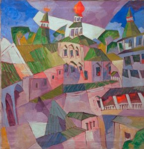 Monastery (Courtyard of the Archbishop in the New Jerusalem Monastery) by Aristarch Wassiljewitsch Lentulow