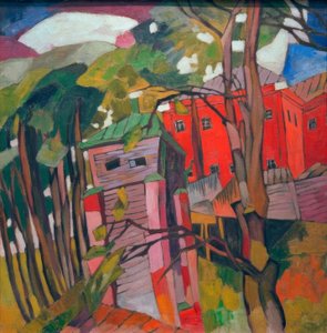 Landscape with Red House by Aristarch Wassiljewitsch Lentulow