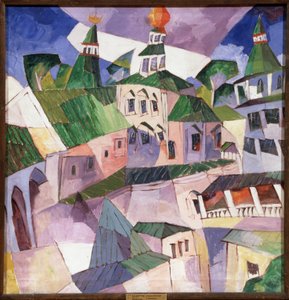Monastery. Bishop Courtyard in the New Jerusalem Monastery by Aristarkh Vasilievic Lentulov