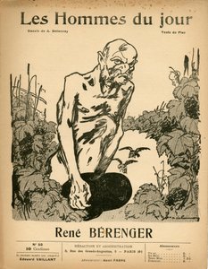 Cover of Les Hommes du jour, Satirical in B & W, ca. 1909: Censorship - Berenger Rene (1830-1915) - Illustration by Aristide Delannoy (1874-1911)