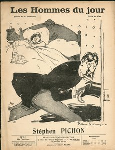 Cover of “The Men of the Day”, circa 1905 - Illustration by Aristide Delannoy (1874-1911): Bedroom - Marianne, Pichon Stephen (1857-1933) by Aristide Delannoy
