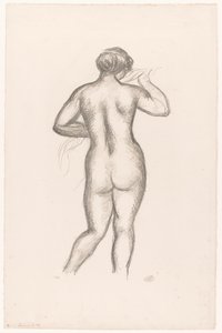 Female Nude Seen from the Back by Aristide Maillol (signed by artist)