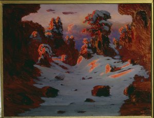 Winter Landscape at Sunset