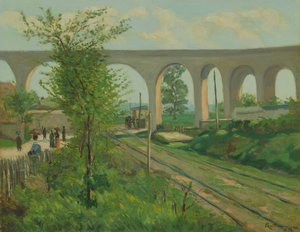 The Arcueil Aqueduct at Sceaux Railroad Crossing by Armand Guillaumin
