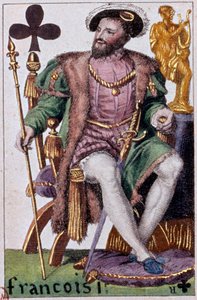 Representation of King Francois I (1494-1547) (detail of a play card)