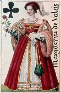 Representation of Marguerite de Valois (1553-1615) known as Queen Margot (detail of a play card)