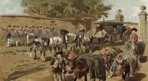 Laden Donkeys and Mail Coach, Austrian Netherlands by Armand Jean Heins
