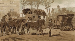 Mail Coach, Royal Dutch Courier Service and Carriage, Netherlands, 19th Century by Armand Jean Heins