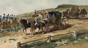 Postilions, carriage and mail coach, Netherlands, 19th Century by Armand Jean Heins