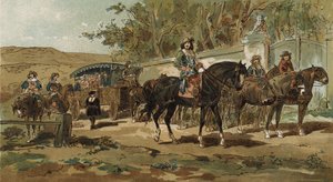 Stagecoach and Escort, Spanish Netherlands by Armand Jean Heins