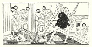 Odysseus Dragging Irus Out of the Hall by Armand Joseph Bonamy