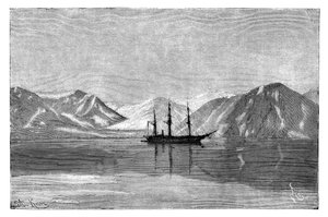 The Vega at anchor in Konyam Bay, Siberia, Russia by Armand Kohl