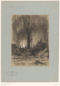 Forest Scene with Rocks (series title: Landscapes with Villages and Forests) by Armand Theophile Cassagne