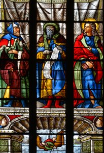 Jacob, Jonas and Saint Mark - Stained glass in the chapel of Saint Anne, Arnaud de Moles completed in 1513 - Cathedrale Sainte Marie d