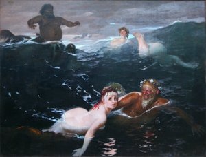 Playing in the Waves by Arnold Böcklin