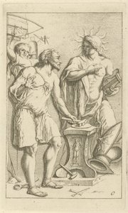Apollo in the Forge of Vulcan (Scene of Emblems Opened for the Service of Painters, Sculptors, etc. series) by Arnold Houbraken