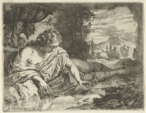 Narcissus (Scene of Emblems Opened for the Service of Painters, Sculptors, etc.)