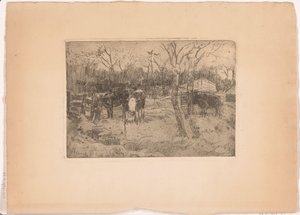 Meadow with trees and cows by Arnold Koning