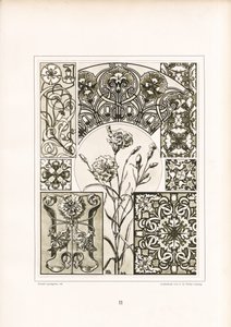 Carnation Motifs and Ornamental Surface Patterns in Monochrome by Arnold Lyongrün