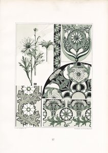 Daisy Ornaments in Green Color Scheme by Arnold Lyongrün