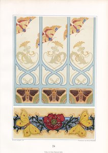Insect Motifs in Art Nouveau Ornamentation: Butterflies, Moths and Poppy Blossom by Arnold Lyongrün