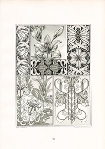 Lily Ornaments in Monochrome Composition by Arnold Lyongrün